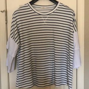Striped top. Bell sleeves